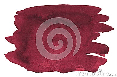 Watercolor background of trendy colors of Persian red with sharp borders and divorces. Watercolor brush stains. Stock Photo