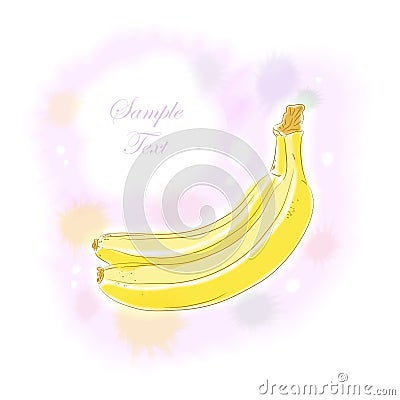 Watercolor banana Cartoon Illustration