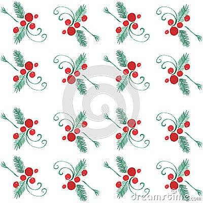 Watercolor berries pattern Stock Photo