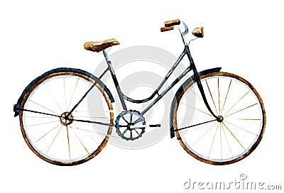 Watercolor bike Vector Illustration