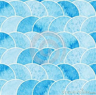Watercolor blue abstract seamless wallpaper Stock Photo