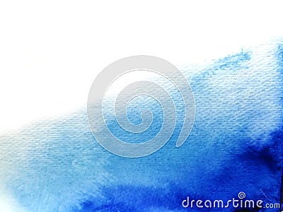 Watercolor blue ink asian abstract hand drawn. isolated white background .wet on wet style. Stock Photo