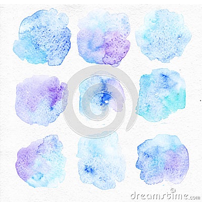 Watercolor blue splash, watercolor texture, watercolor elements background Stock Photo