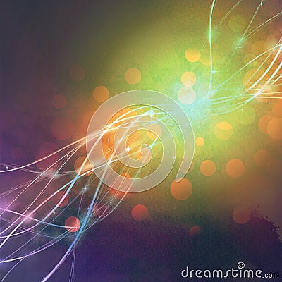 Watercolor Bokeh Burst Electric Lightning Background Stock Photo