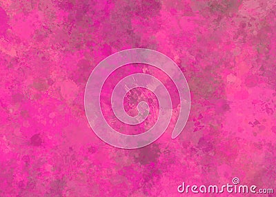 Watercolor bright pink brush splashed painting with spots and fringe texture. Fantasy romantic tie dye wallpaper. Stock Photo