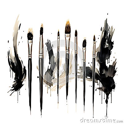 Watercolor brushes and paint. Vector illustration. Vector Illustration