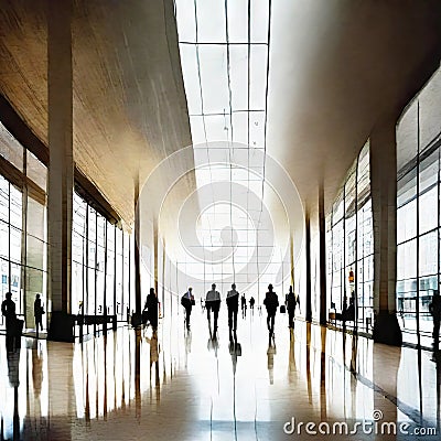 Watercolor of Business walking in a corporate Stock Photo