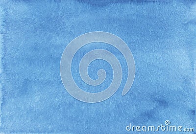 Watercolor calm blue background texture. Watercolour cerulean backdrop. Stains on paper, hand painted Stock Photo