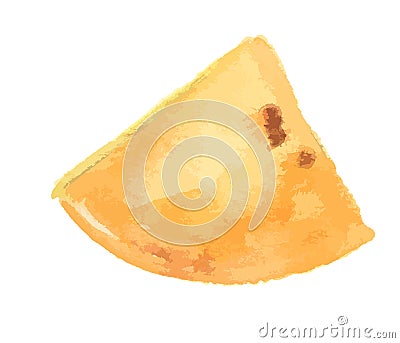 watercolor cheese. Vector Illustration