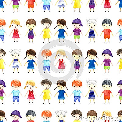 Watercolor children illustration. Vector Illustration