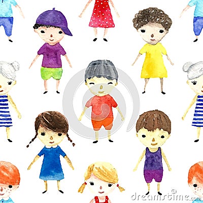 Watercolor children illustration. Vector Illustration