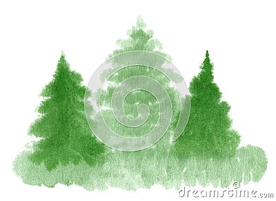 Watercolor Christmas trees. Abstract background for design Stock Photo