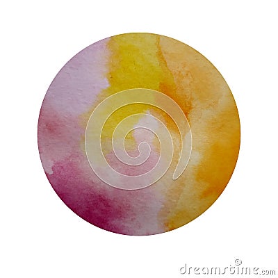 Watercolor circle pink orange Stock Photo