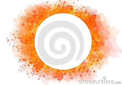 Watercolor circle texture. Ink round stroke on white background. Simple style. illustration of grunge circle stains Cartoon Illustration