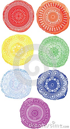 Watercolor circles. Circular ornament. Vector Illustration