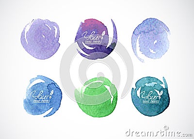 Watercolor circles Vector Illustration