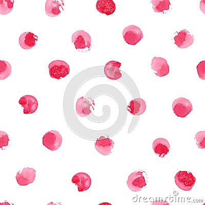 Watercolor circles seamless pattern Vector Illustration