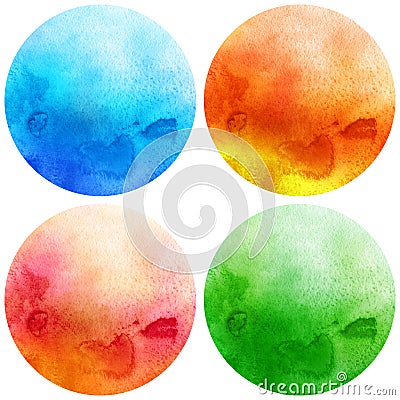 Watercolor circles set Stock Photo