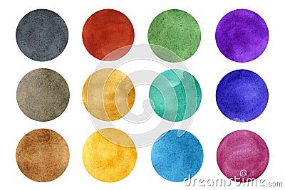 Watercolor circles set Stock Photo