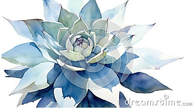 Watercolor Collection: Antigua and Barbuda's Agave Flower. Stock Photo