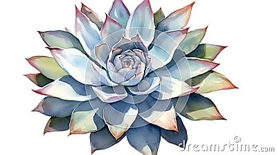 Watercolor Collection: Antigua and Barbuda's Agave Flower. Stock Photo