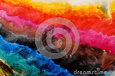 Watercolor color transitions. Rainbow. Stock Photo