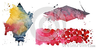 Watercolor colorful texture illustration. Cartoon Illustration