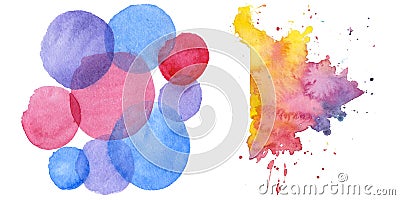 Watercolor colorful texture illustration. Cartoon Illustration