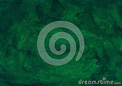 Watercolor dark green background painting. Aquarelle deep forest green color backdrop. Stock Photo