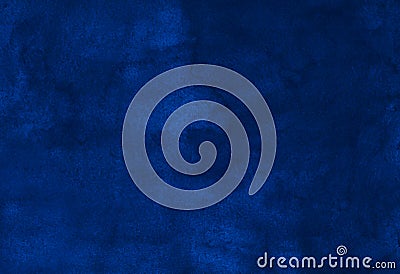 Watercolor deep royal blue background texture. Navy blue stains on paper. Artistic elegant backdrop Stock Photo