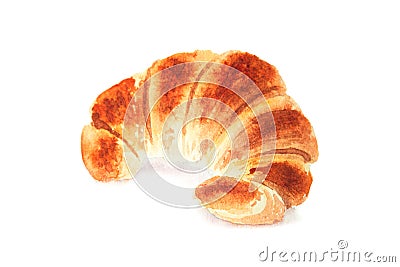 Watercolor drawing of croissant isolated on the white background. Hand painted illustration of crescent Cartoon Illustration