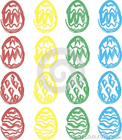 Watercolor easter eggs Vector Illustration