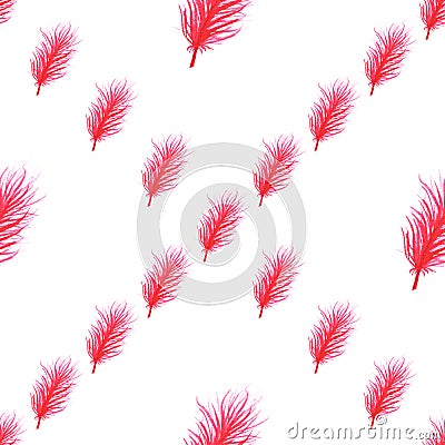 Watercolor feathers abstract seamless pattern background. Template for a business card, banner, poster, notebook Stock Photo