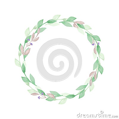 Watercolor floral wreath 2 Stock Photo