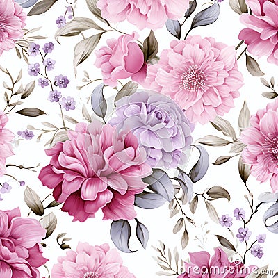 Watercolor Florals background, design seamless pattern Stock Photo