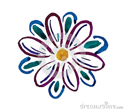 Watercolor flower on white bacground Stock Photo