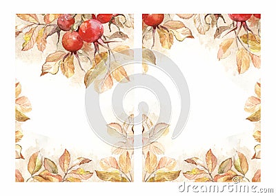 Watercolor flowers background frame Stock Photo