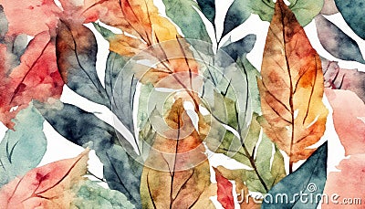 Watercolor foliage Creative collage color abstract background Stock Photo