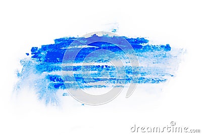 Watercolor, gouache paint. Blue Abstract stains splatter splashes with rough texture. Stock Photo