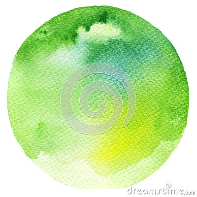Watercolor green circle Stock Photo