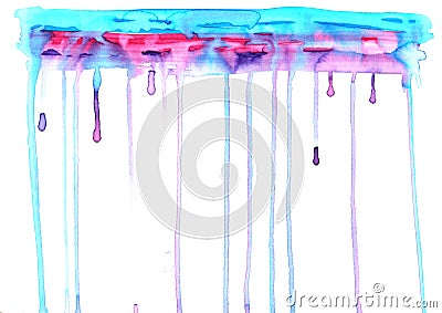 Watercolor hand drawn frame colorful background Stock Photo