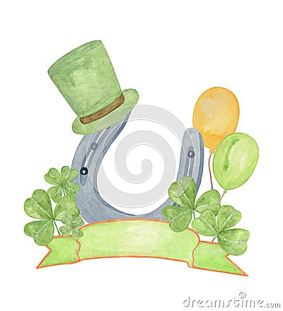 Symbolic decoration for a national spring Irish holiday St Patrick`s day Stock Photo