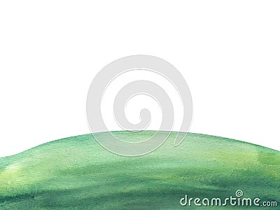 Watercolor hand drawn painting illustration fresh green grass isolated on a white background. Summer grassy element for Cartoon Illustration