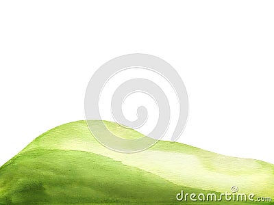 Watercolor hand drawn painting illustration fresh green grass isolated on a white background. Summer grassy element for Cartoon Illustration