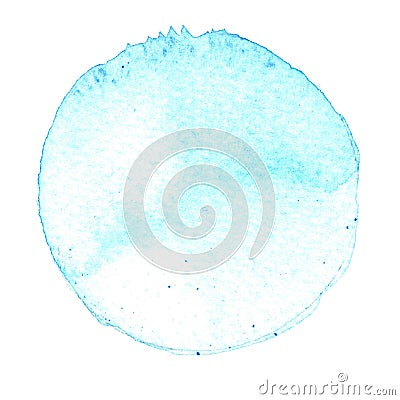 Watercolor hand painted circle. Beautiful design elements. Blue background Stock Photo