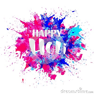 Watercolor Happy Holi Stock Photo