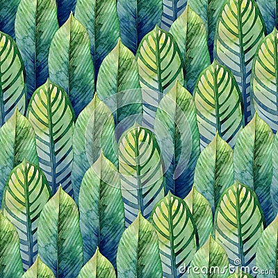 Watercolor heliconia pattern Stock Photo