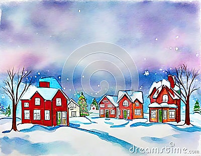 Watercolor of Holiday home house design sink Stock Photo
