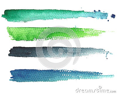 Watercolor horizontal title banner for your design, motion edition. Isolated on white. Stock Photo