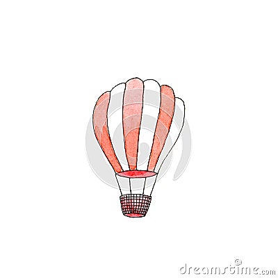 Watercolor isolated hot air balloon Stock Photo